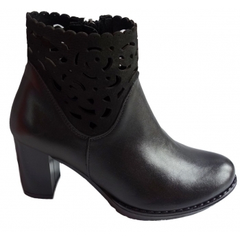 Skórzane botki tęgość G 1/2 obcas 7 cm